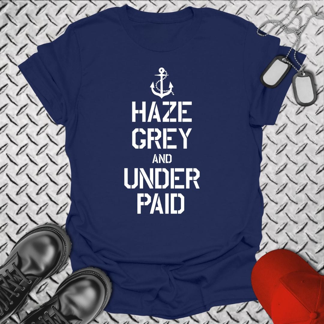 NavyHumor T-Shirt Navy / S Haze Grey & Under Paid T-shirt