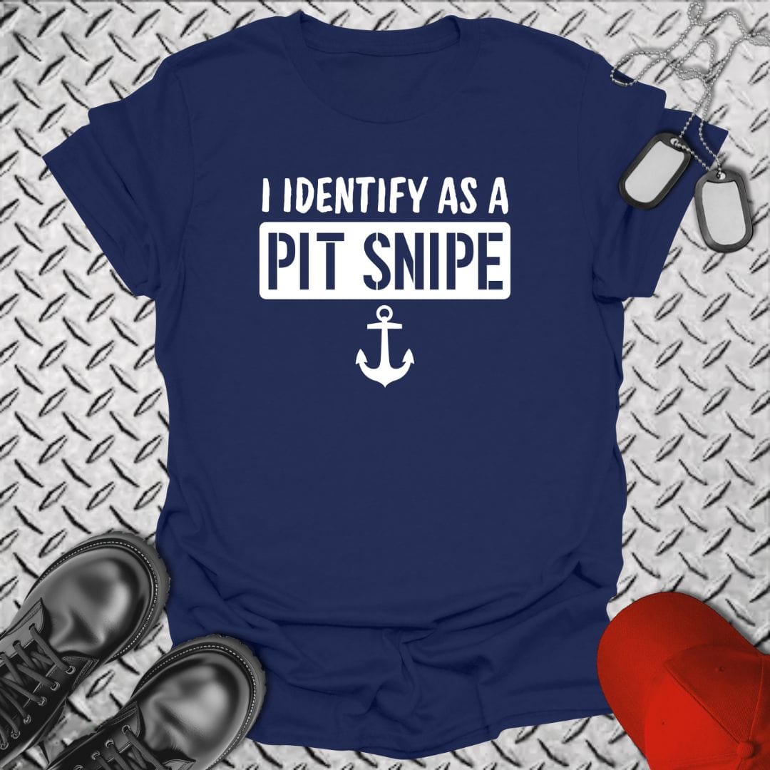 NavyHumor T-Shirt Navy / S I Identify as a Pit Snipe T-shirt