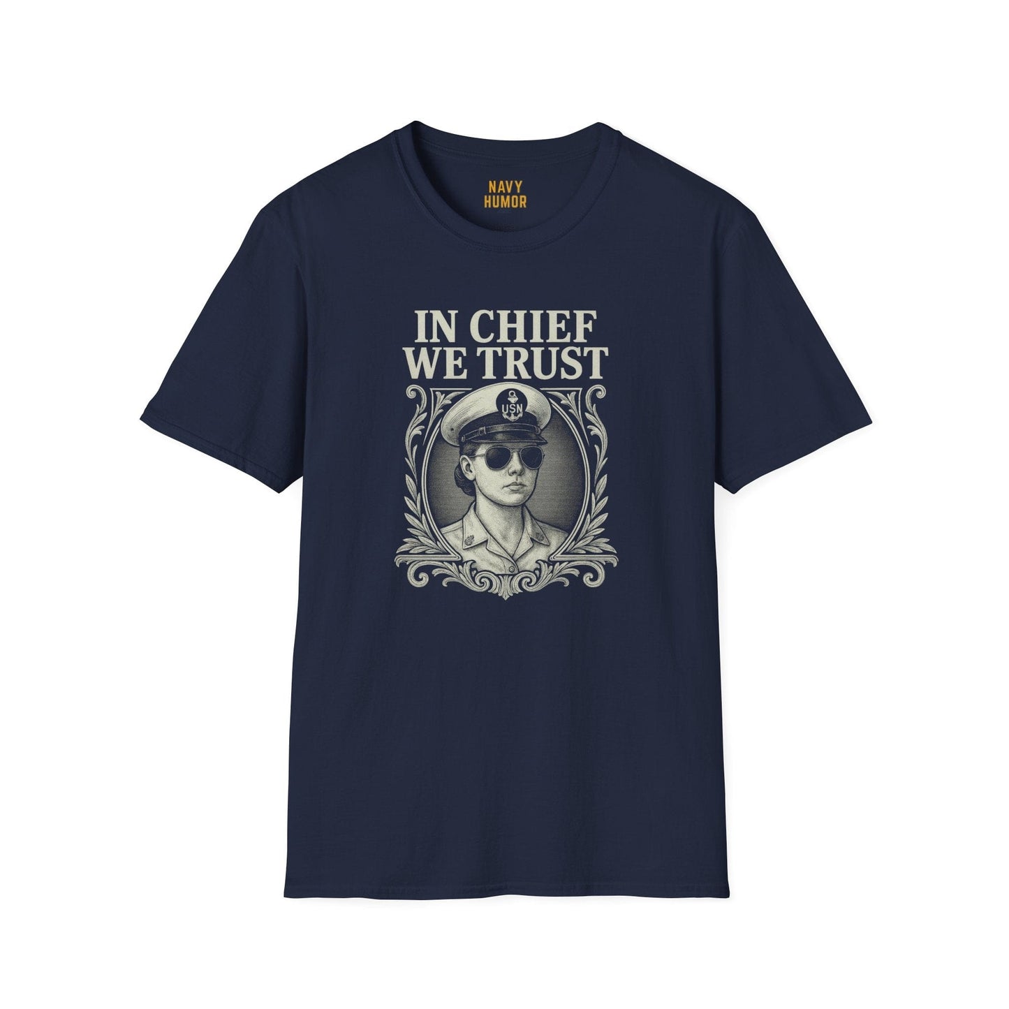 NavyHumor T-Shirt Navy / S In Chief We Trust - Female T-shirt