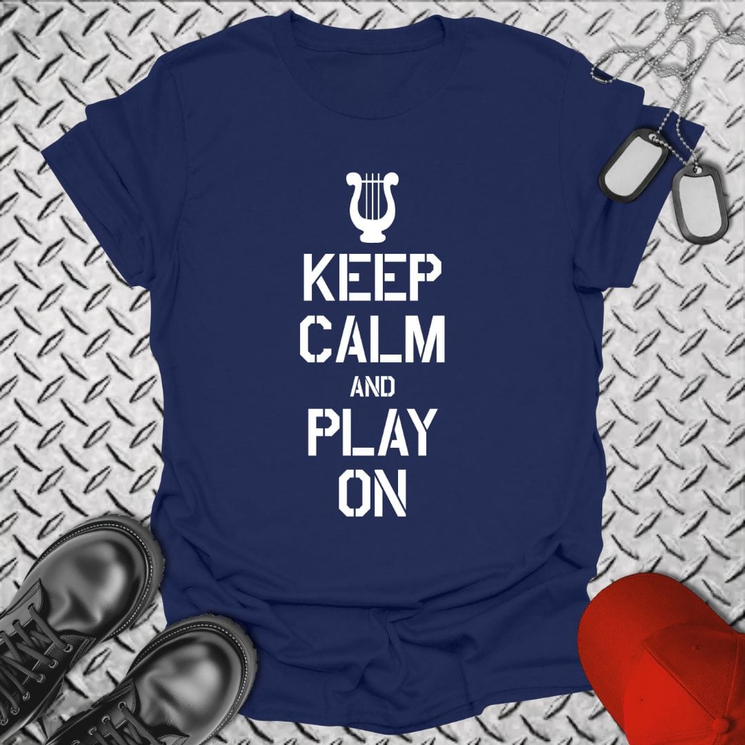 NavyHumor T-Shirt Navy / S MU - Keep Calm and Play On T-shirt