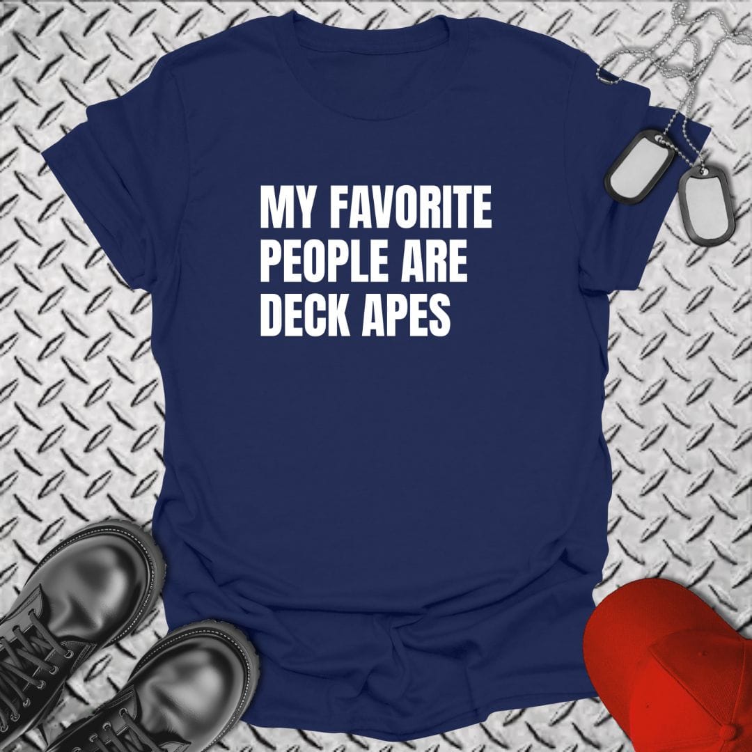 NavyHumor T-Shirt Navy / S My Favorite People Are Deck Apes