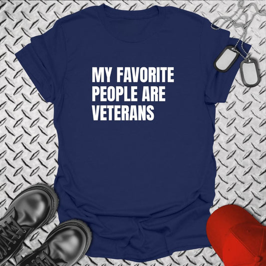 NavyHumor T-Shirt Navy / S My Favorite People Are Veterans