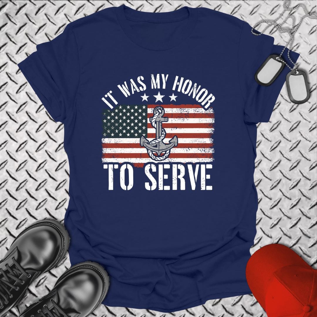 NavyHumor T-Shirt Navy / S My Honor - Flag T-shirt