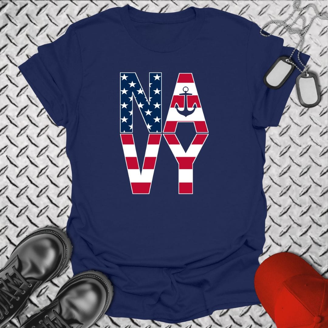 NavyHumor T-Shirt Navy / S Navy - Bold Flag T-shirt