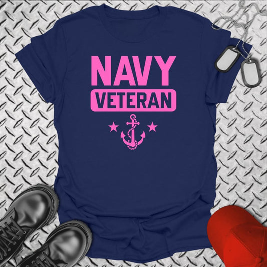 NavyHumor T-Shirt Navy / S Navy Veteran (Pink Edition)  T-shirt