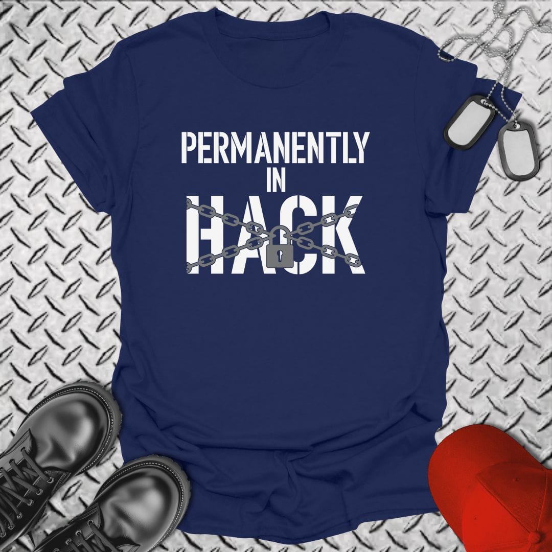NavyHumor T-Shirt Navy / S Permanently in Hack (Lock) T-shirt