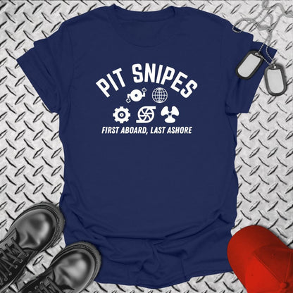 NavyHumor T-Shirt Navy / S Pit Snipes - First Aboard T-shirt