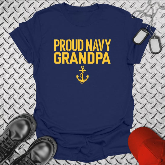 NavyHumor T-Shirt Navy / S Proud Navy Grandpa T-shirt