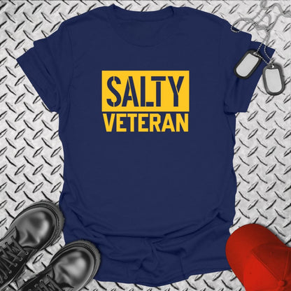 NavyHumor T-Shirt Navy / S Salty Veteran - Block Style
