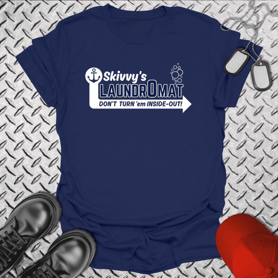 NavyHumor T-Shirt Navy / S Skivvy's Laundromat T-shirt