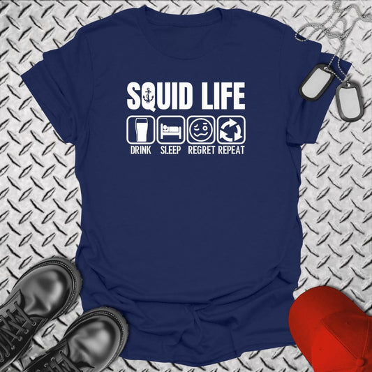 NavyHumor T-Shirt Navy / S Squid Life - Repeat T-shirt