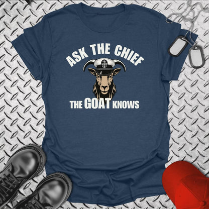 NavyHumor T-Shirt Navy / S The Goat Knows - Ask the Chief T-shirt