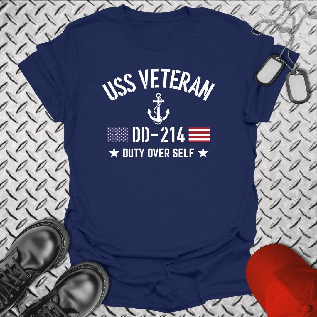 NavyHumor T-Shirt Navy / S USS Veteran - Duty Over Self T-shirt