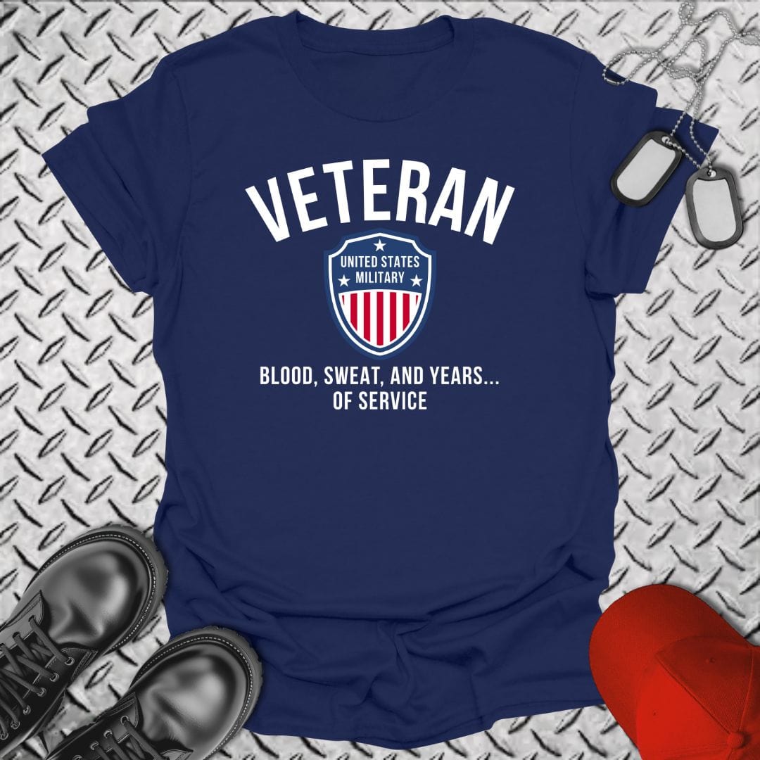 NavyHumor T-Shirt Navy / S Veteran - Blood, Sweat, and Years T-shirt