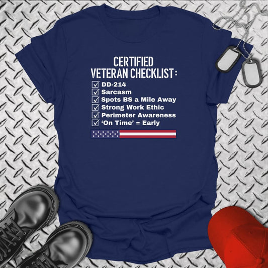 NavyHumor T-Shirt Navy / S Veteran Checklist T-shirt