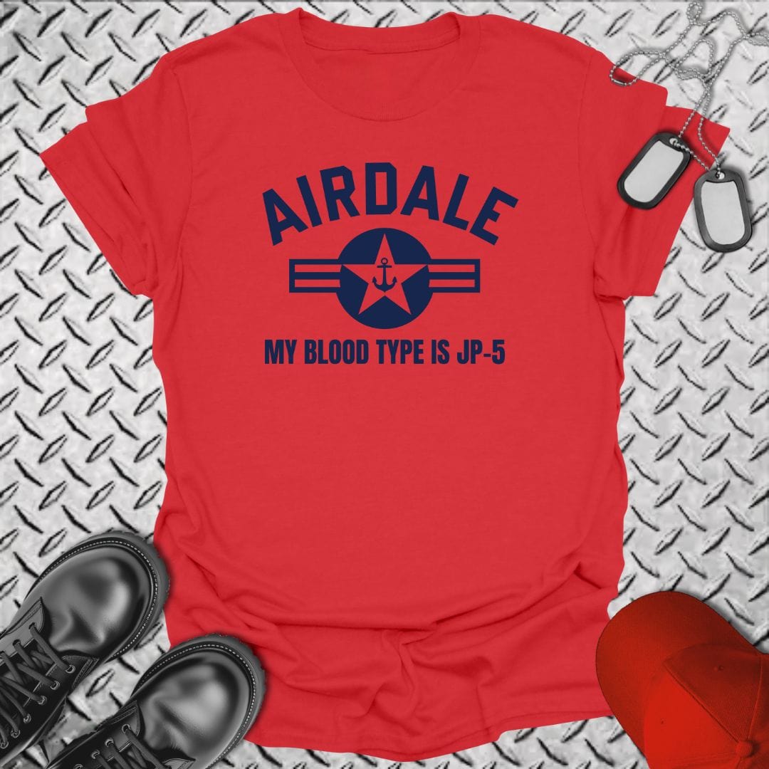 NavyHumor T-Shirt Red / S Airdale - My Blood Type is JP-5 T-shirt