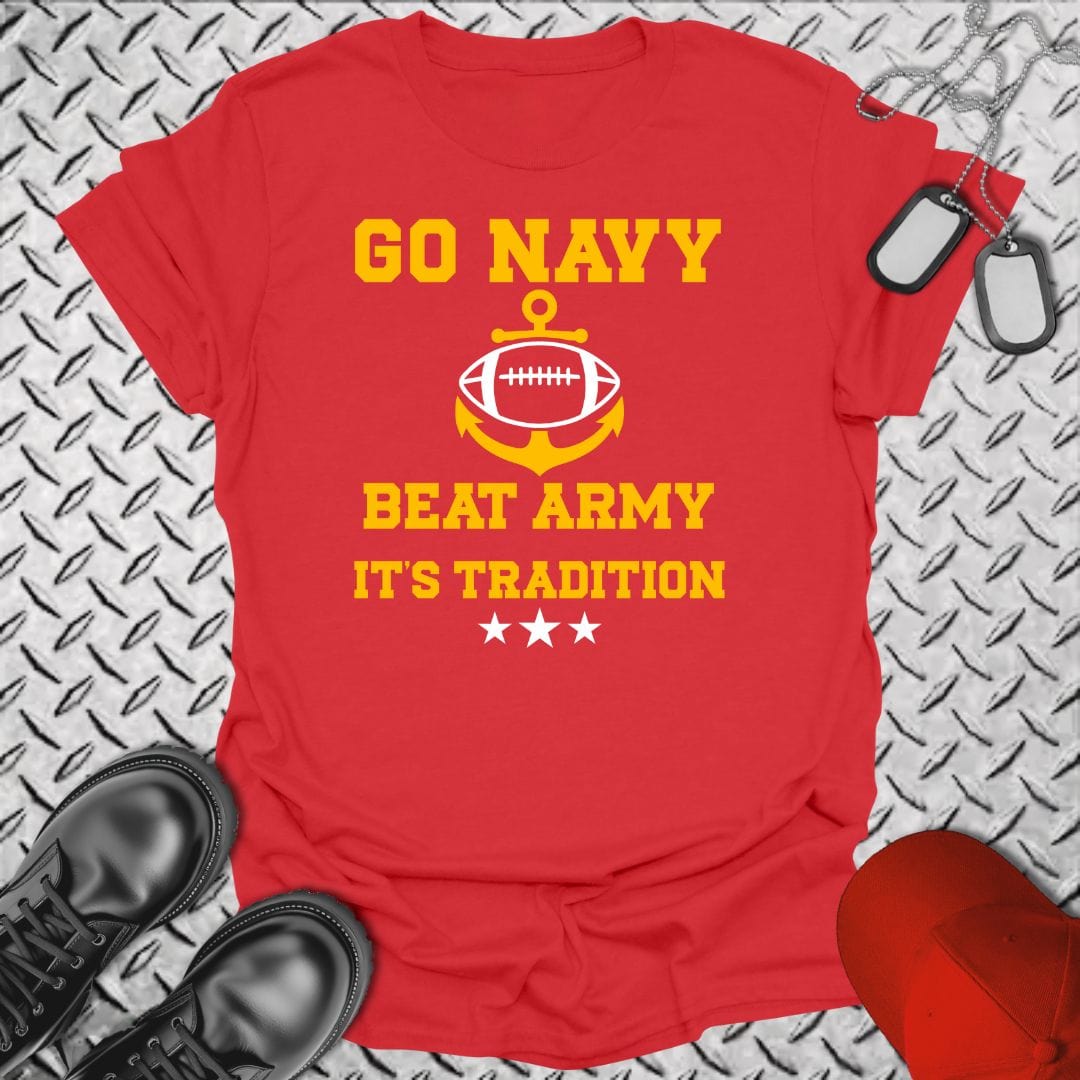 NavyHumor T-Shirt Red / S Go Navy Beat Army - It's Tradition T-shirt