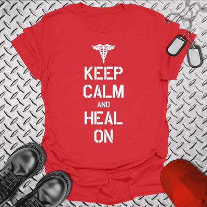 NavyHumor T-Shirt Red / S HC - Keep Calm & Heal On T-shirt