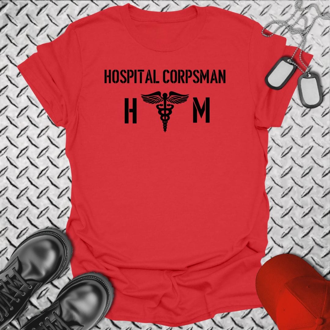 NavyHumor T-Shirt Red / S Hospital Corpsman (HM) Insignia T-shirt