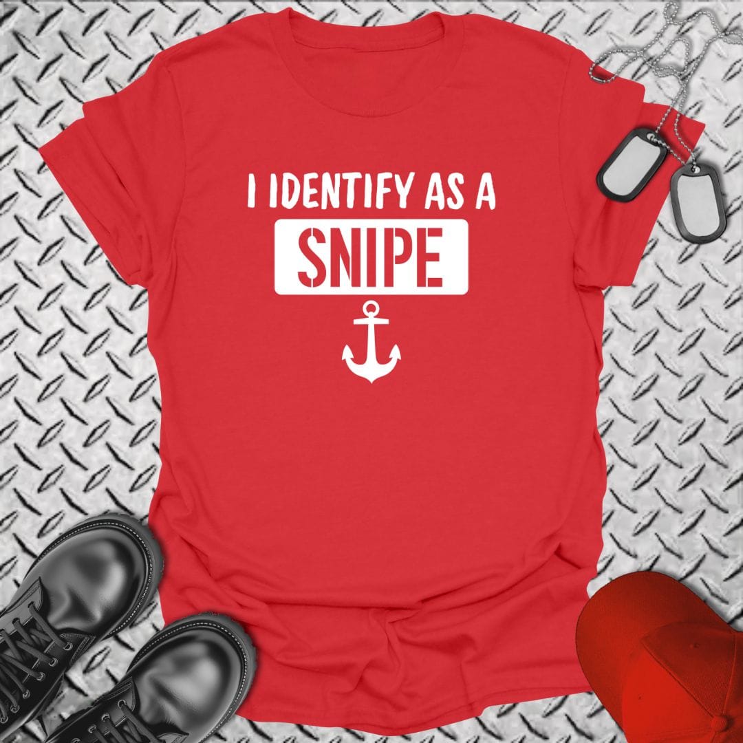 NavyHumor T-Shirt Red / S I Identify as a Snipe T-shirt
