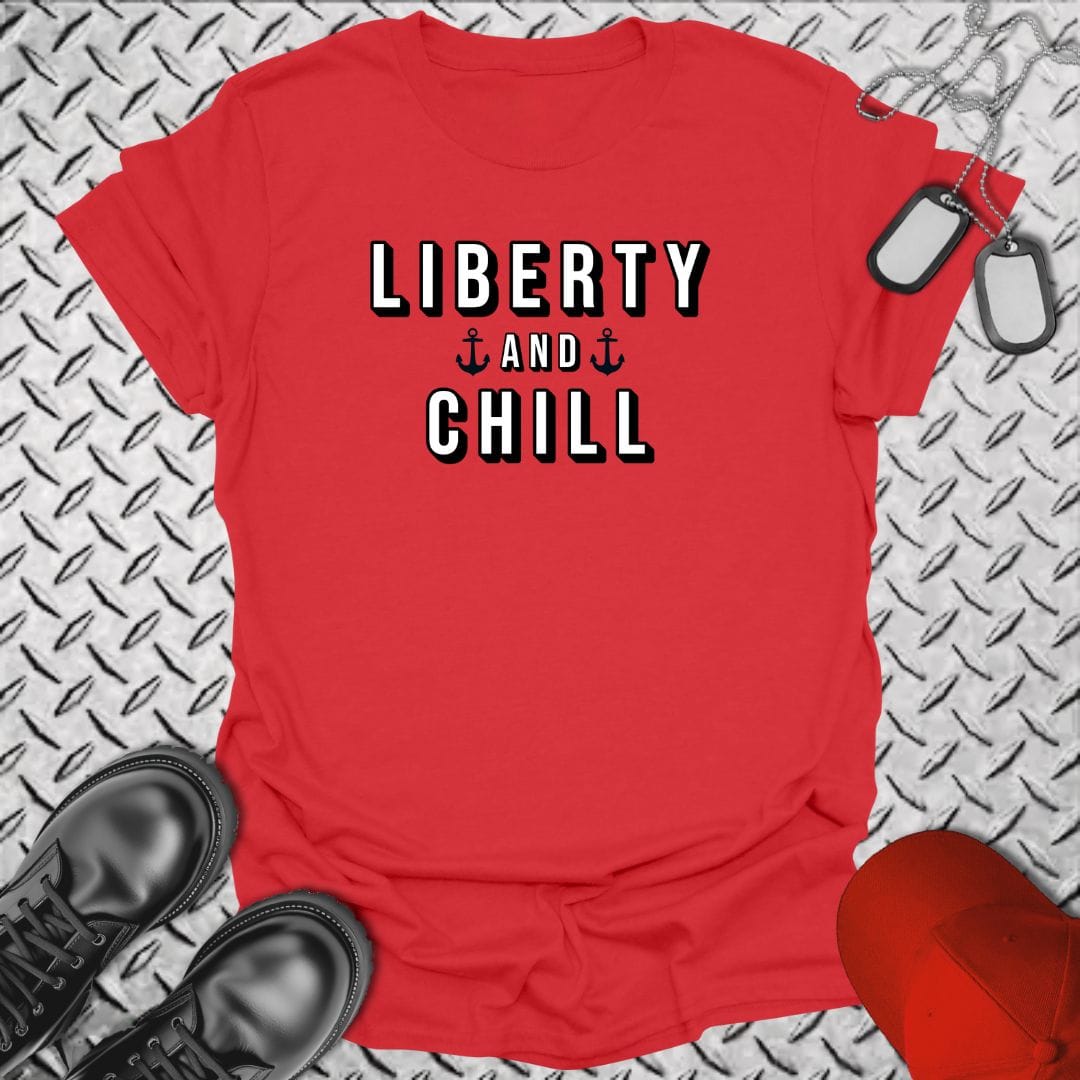 NavyHumor T-Shirt Red / S Liberty and Chill