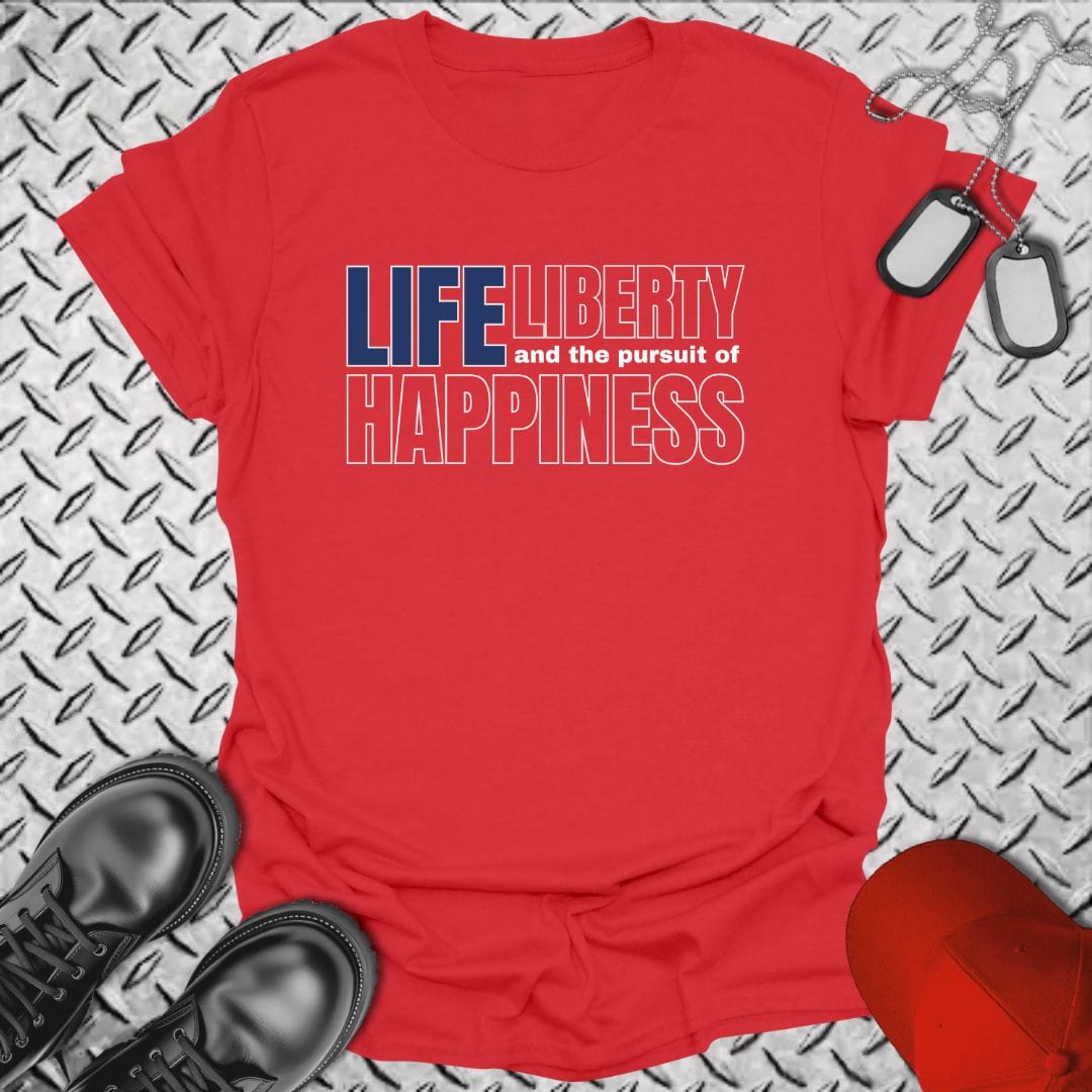 NavyHumor T-Shirt Red / S Life, Liberty, Happiness T-shirt