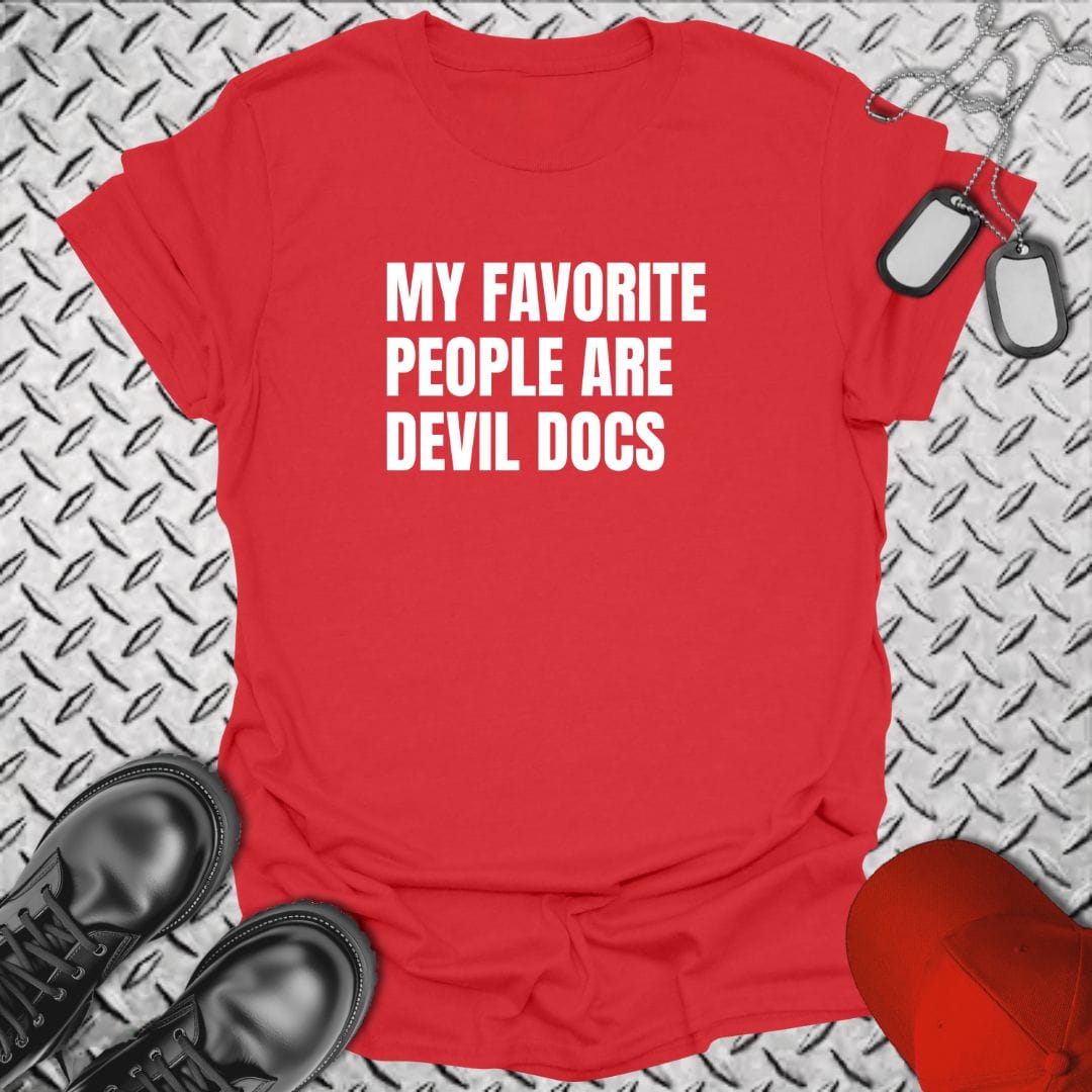 NavyHumor T-Shirt Red / S My Favorite People Are Devil Docs