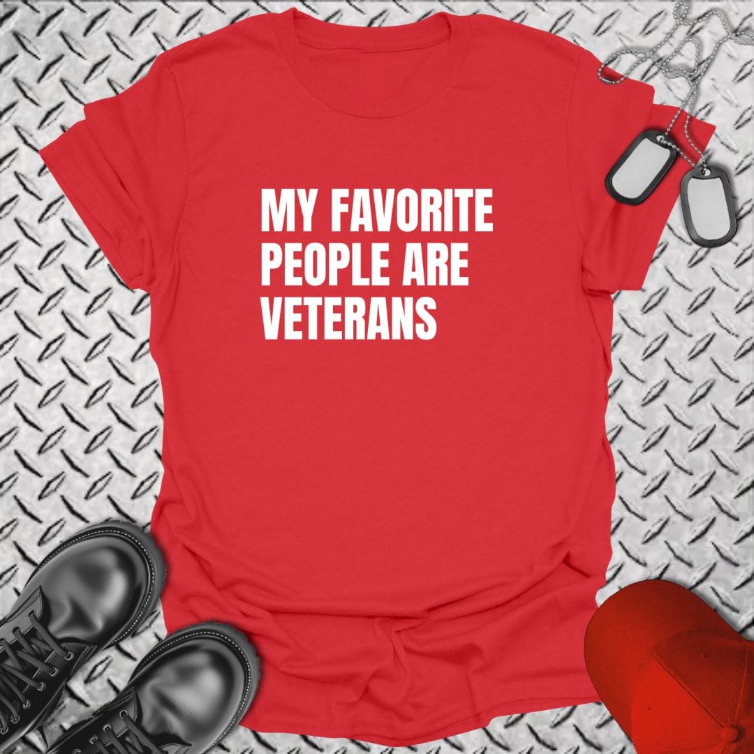 NavyHumor T-Shirt Red / S My Favorite People Are Veterans