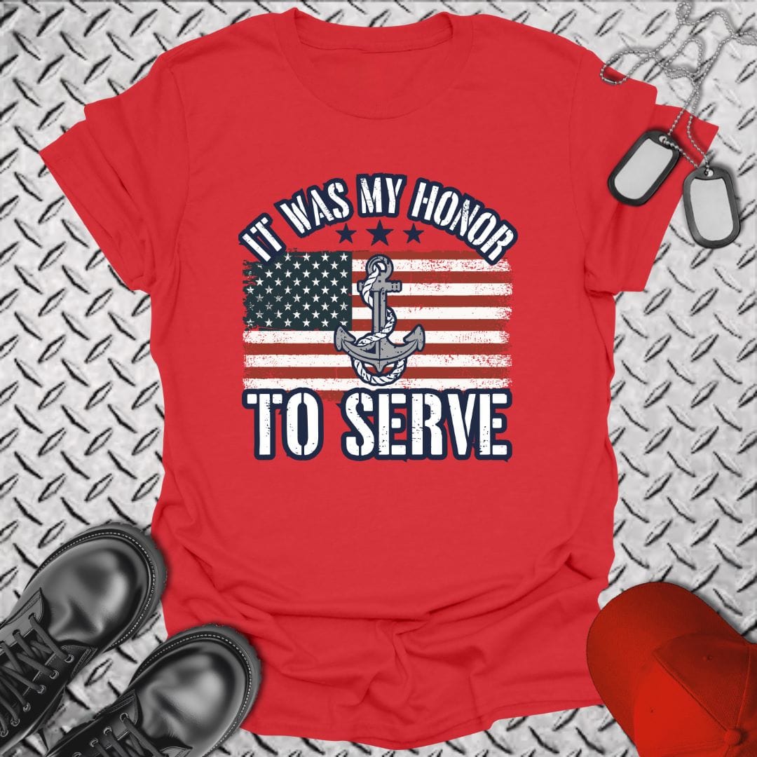 NavyHumor T-Shirt Red / S My Honor - Flag T-shirt