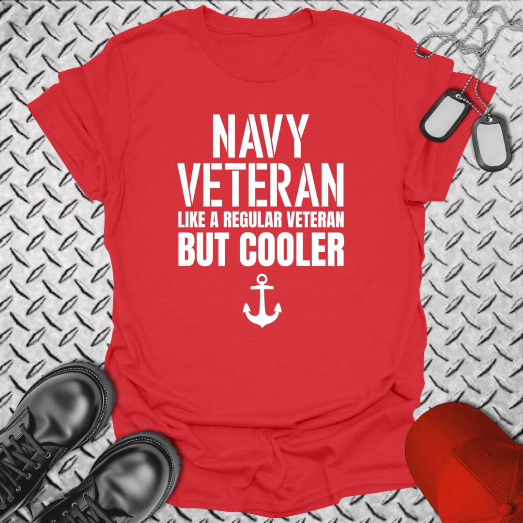 NavyHumor T-Shirt Red / S Navy Veteran - Cooler T-shirt