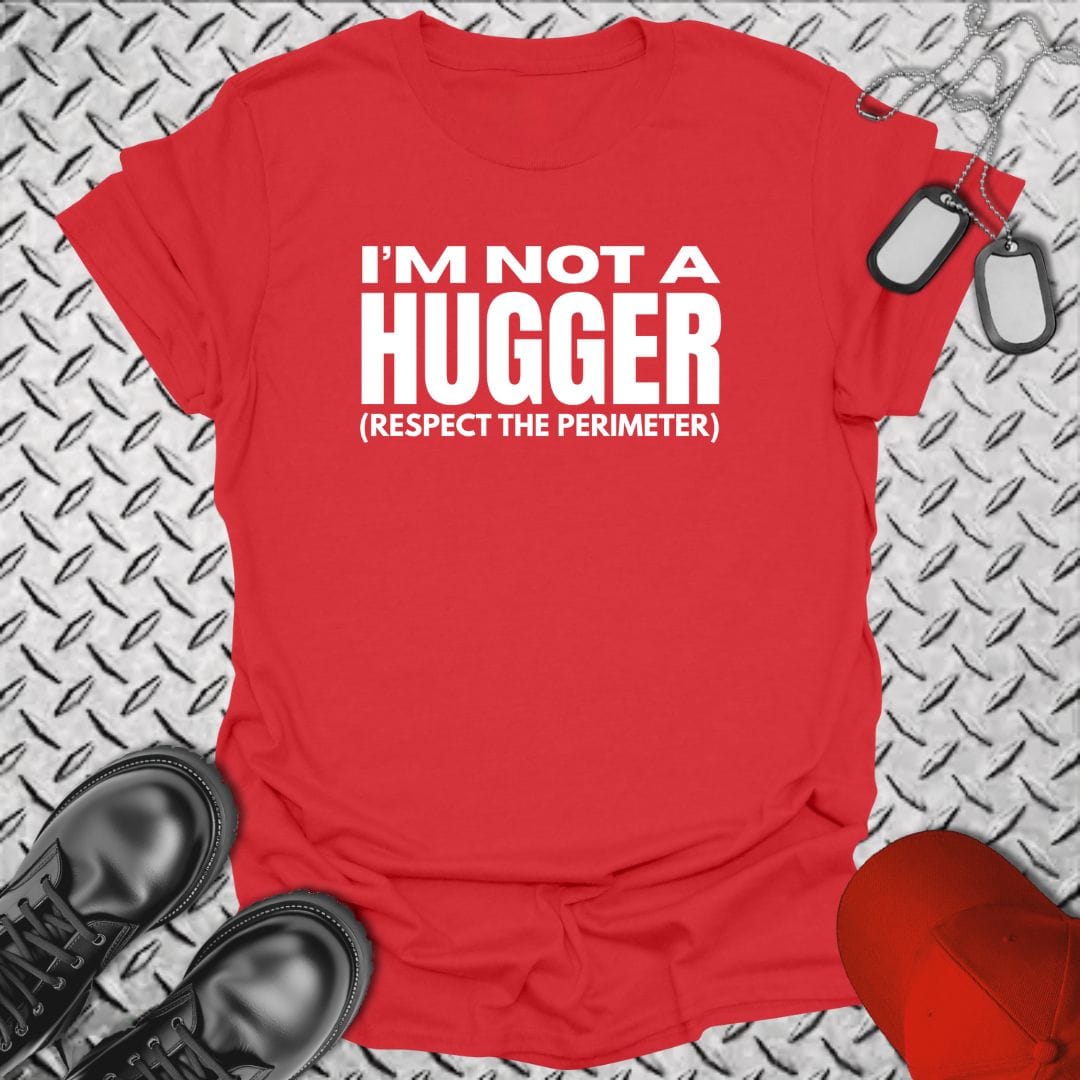 NavyHumor T-Shirt Red / S Not A Hugger