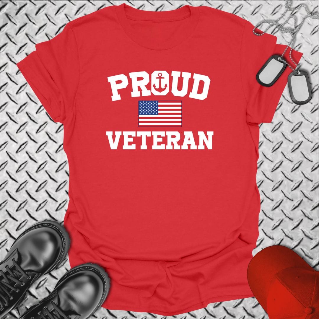 NavyHumor T-Shirt Red / S Proud Veteran