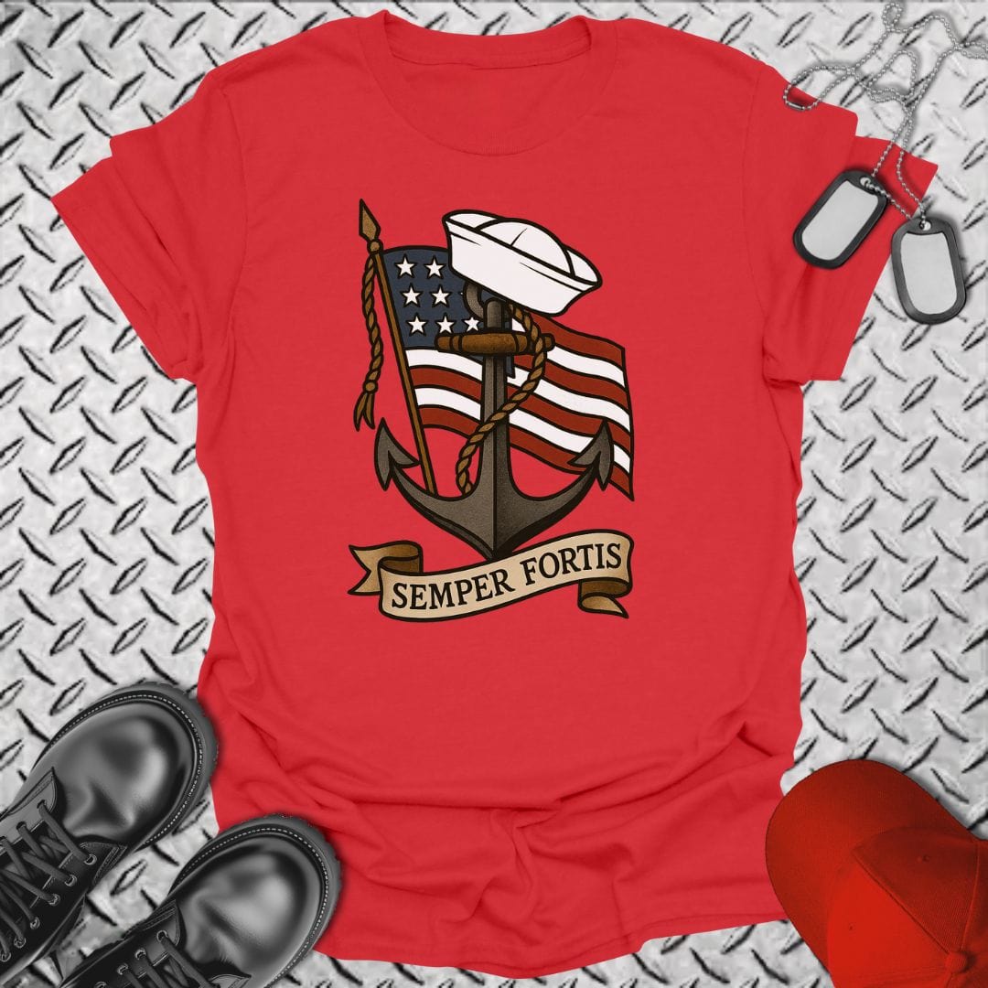 NavyHumor T-Shirt Red / S Tattoo - Semper Fortis T-shirt