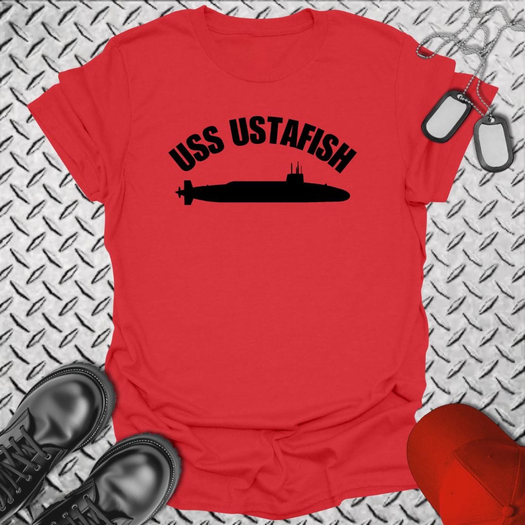 NavyHumor T-Shirt Red / S USS Ustafish (SSBN) T-shirt
