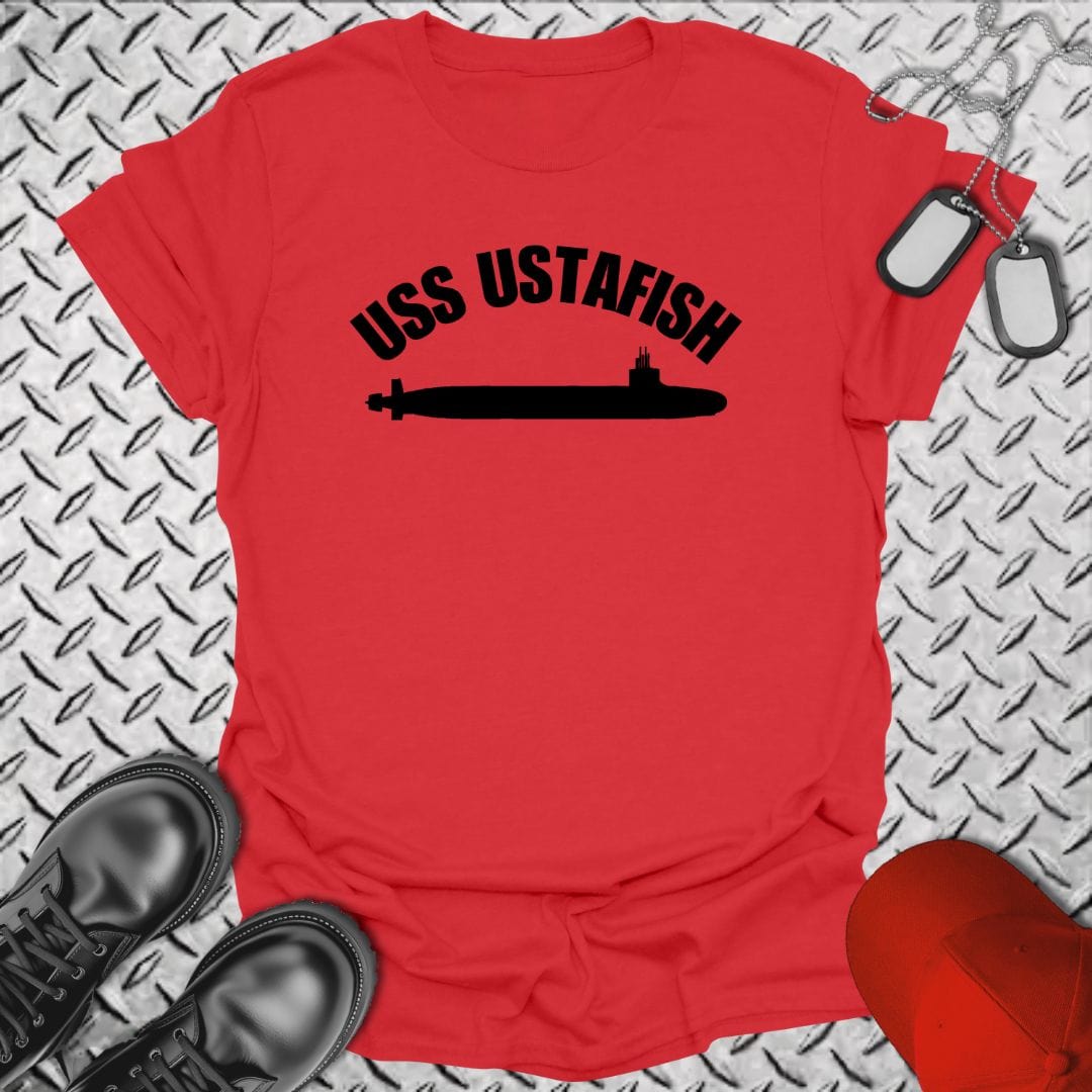 NavyHumor T-Shirt Red / S USS Ustafish (SSN) T-shirt
