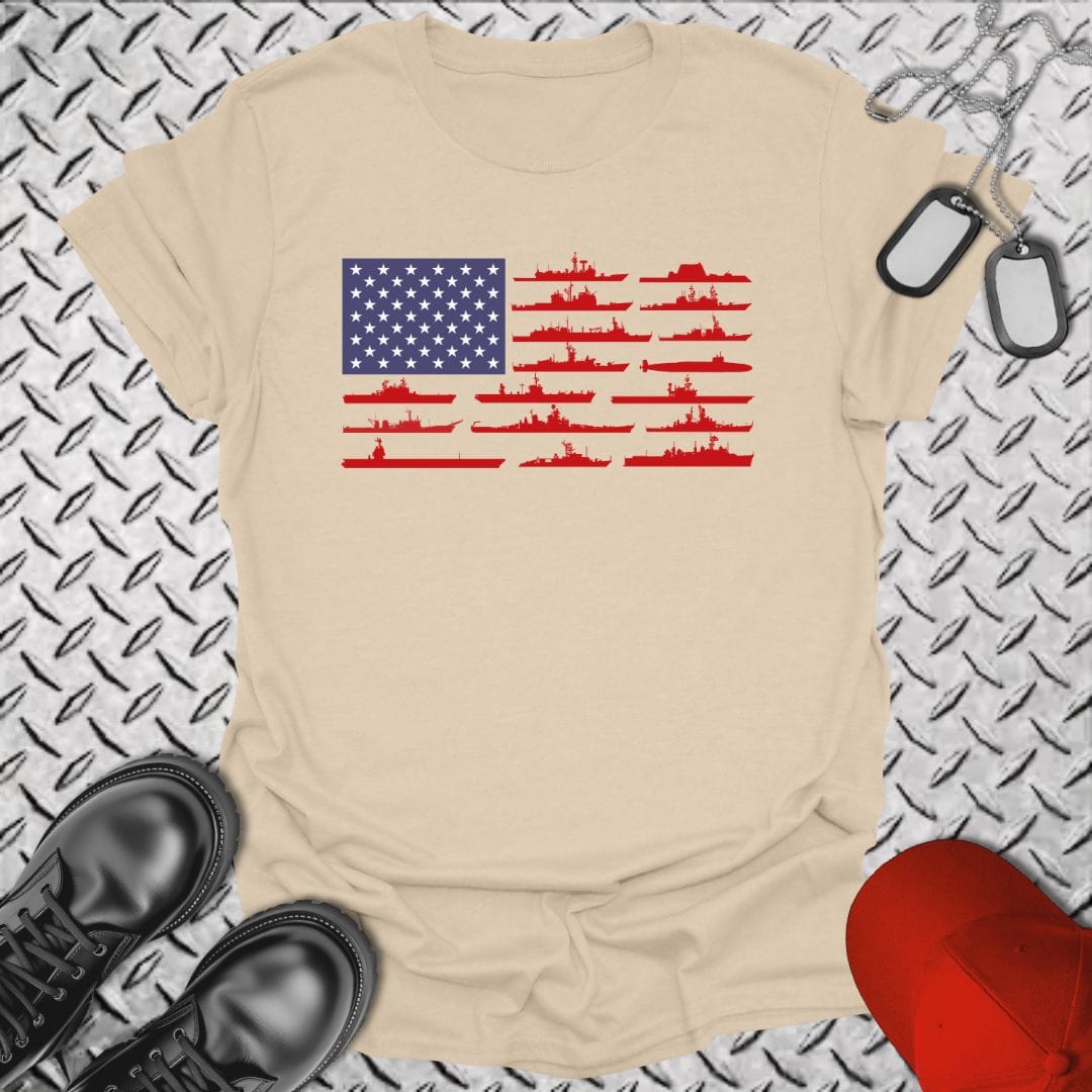 NavyHumor T-Shirt Sand / S American Fleet T-shirt