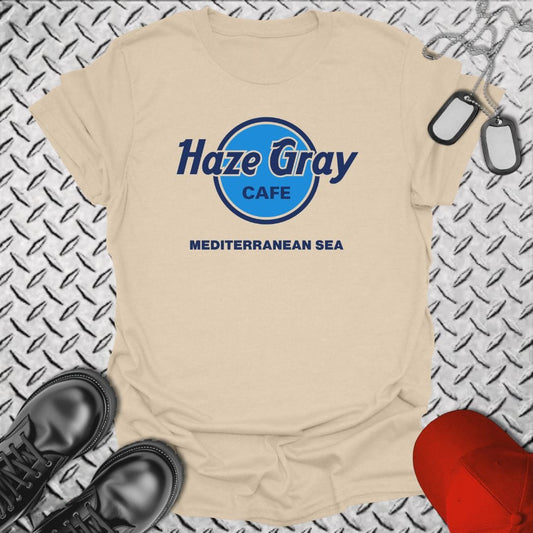 NavyHumor T-Shirt Sand / S Haze Gray Cafe - Mediterranean Sea T-shirt