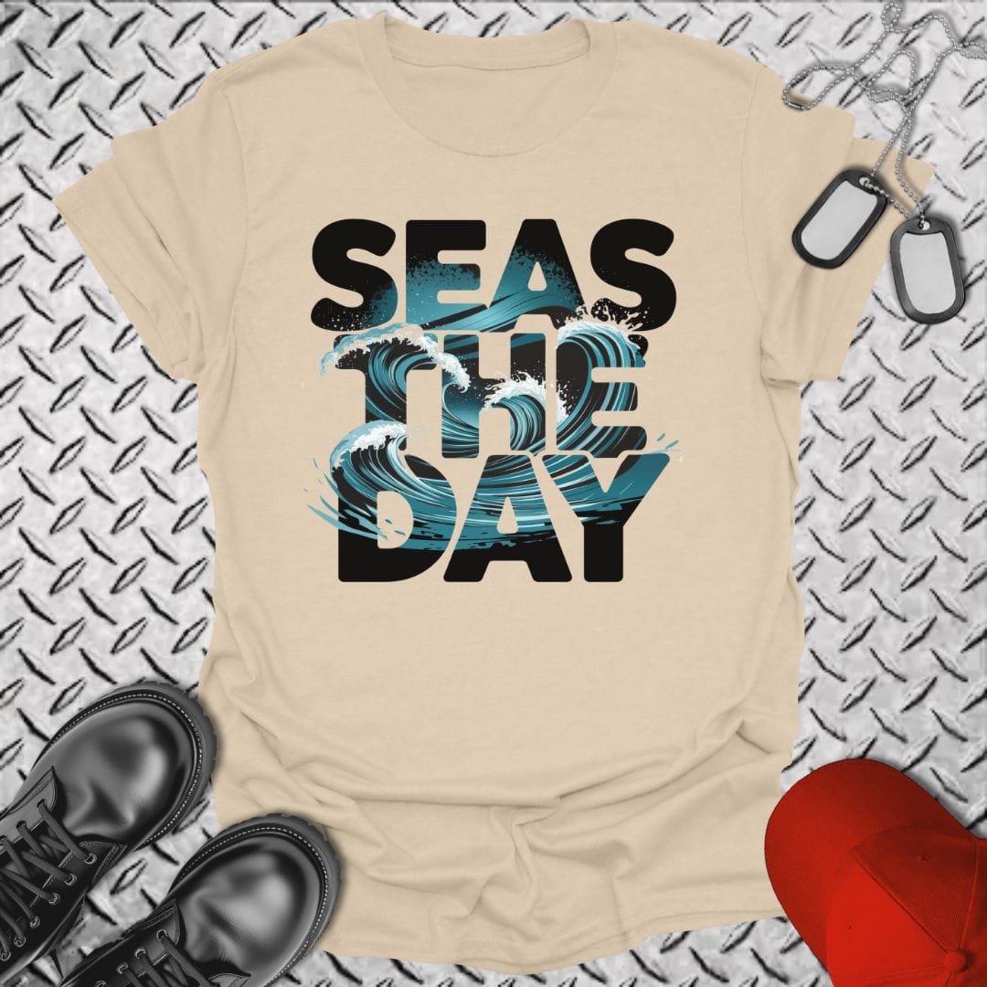 NavyHumor T-Shirt Sand / S SEAS The Day T-shirt