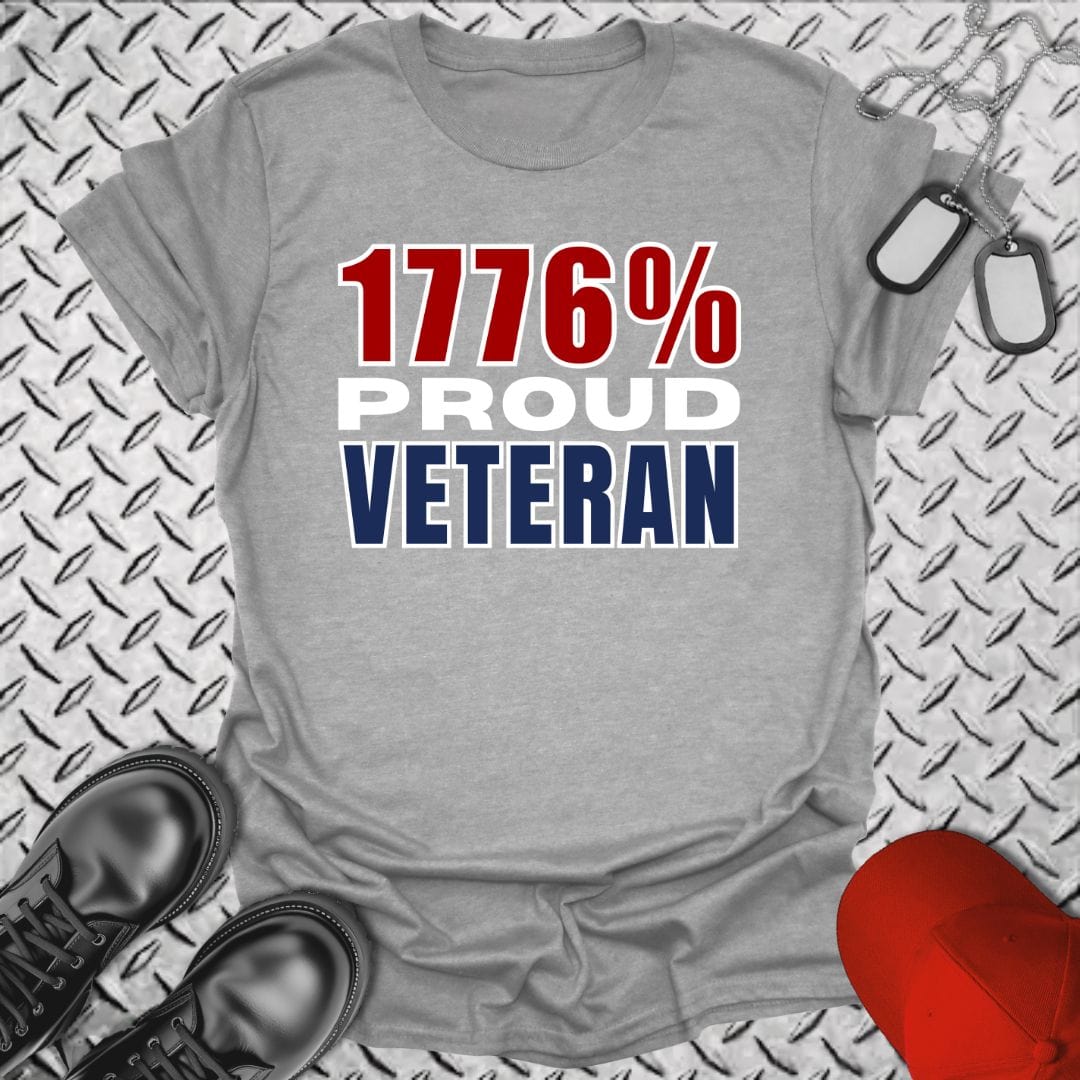 NavyHumor T-Shirt Sport Grey / S 1776% Proud Veteran T-shirt