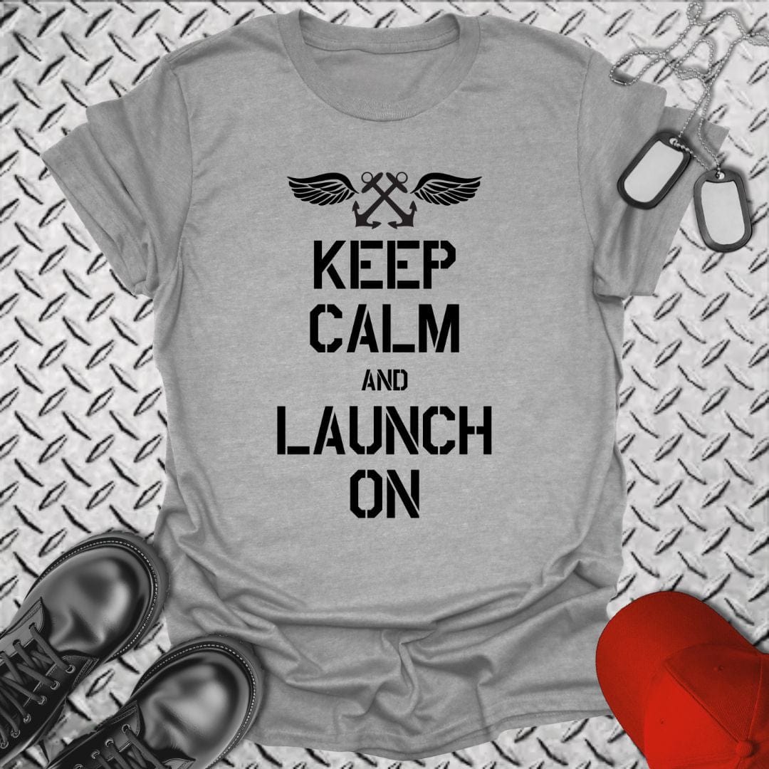 NavyHumor T-Shirt Sport Grey / S ABE - Keep Calm and Launch On T-shirt