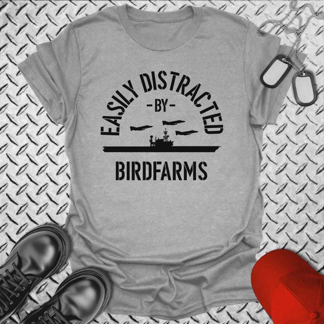 NavyHumor T-Shirt Sport Grey / S Easily Distracted By Birdfarms T-shirt