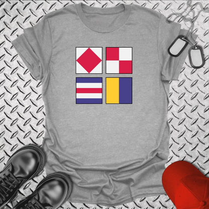 NavyHumor T-Shirt Sport Grey / S F U C K Signal Flag