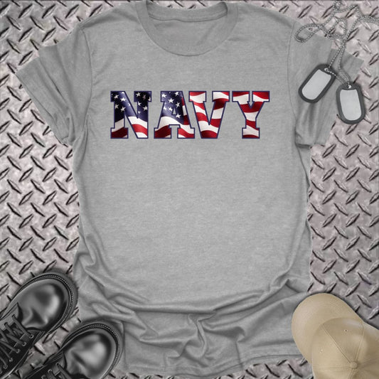 NavyHumor T-Shirt Sport Grey / S Flag Navy T-shirt