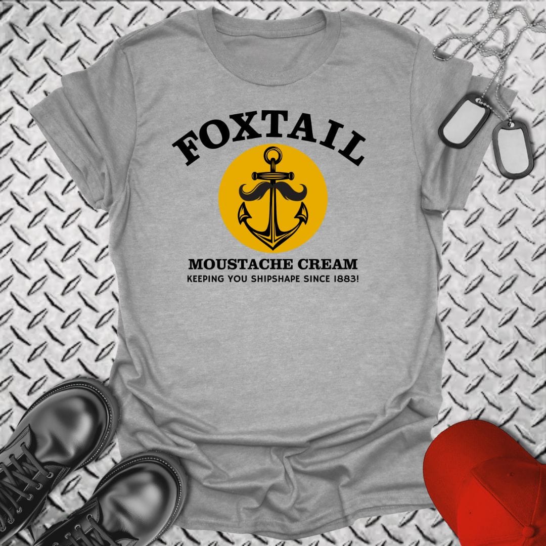 NavyHumor T-Shirt Sport Grey / S Foxtail Moustache Cream T-shirt