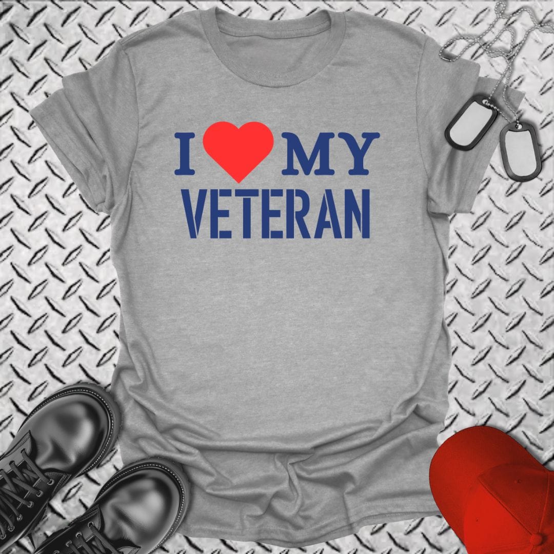 NavyHumor T-Shirt Sport Grey / S I Love My Veteran T-shirt