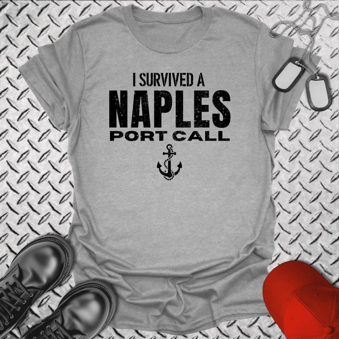 NavyHumor T-Shirt Sport Grey / S I Survived a Naples Port Call T-shirt