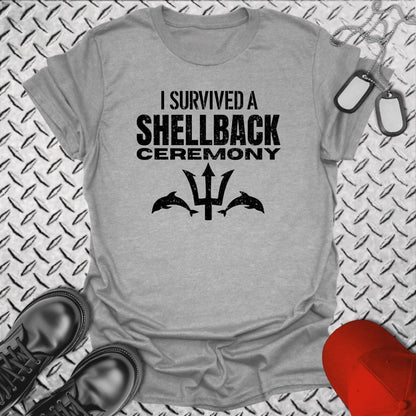 NavyHumor T-Shirt Sport Grey / S I Survived a Shellback Ceremony T-shirt