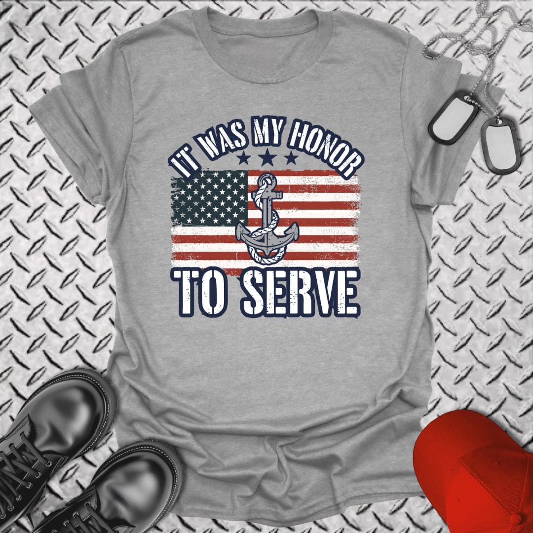 NavyHumor T-Shirt Sport Grey / S My Honor - Flag T-shirt