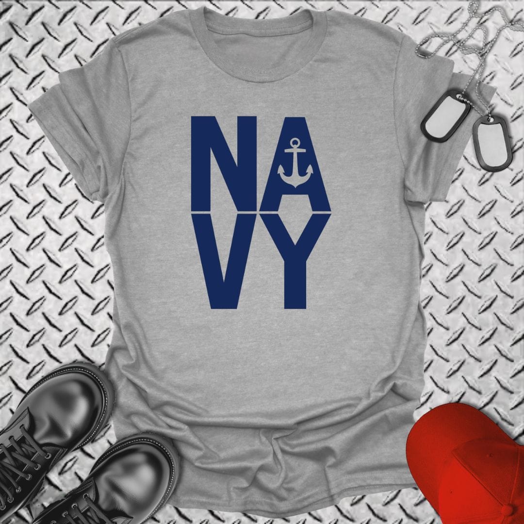 NavyHumor T-Shirt Sport Grey / S Navy - Bold Block T-shirt