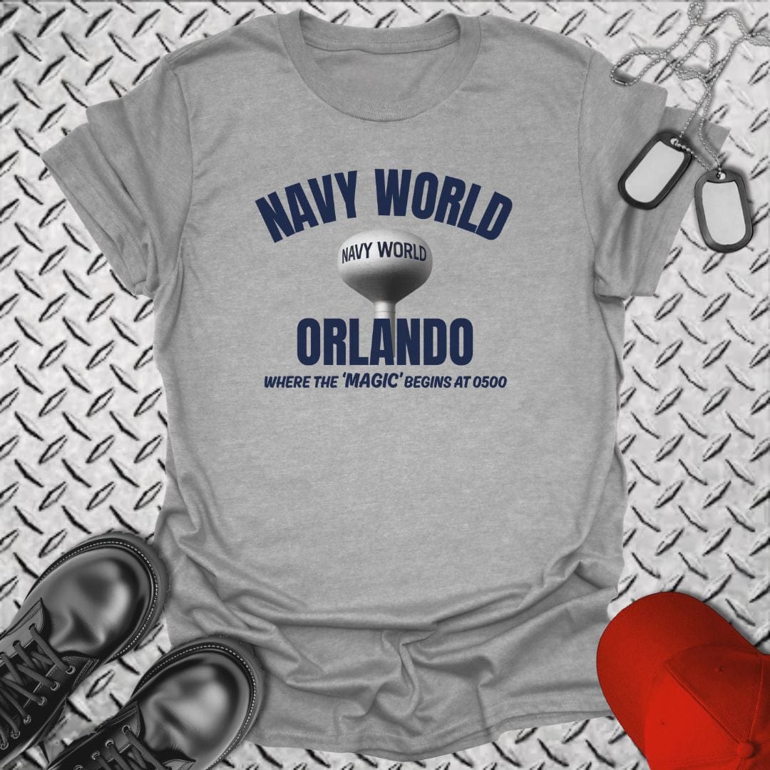 NavyHumor T-Shirt Sport Grey / S Navy World Orlando T-shirt